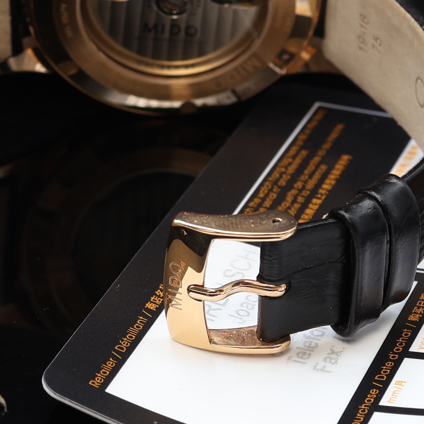 Detail b: MIDO Multifort Datometer seltene, auf 100 Stück limitierte Herrenarmbanduhr in Roségold 750/000 Referenz M902.407.76.057.00, Automatik, beids. ...