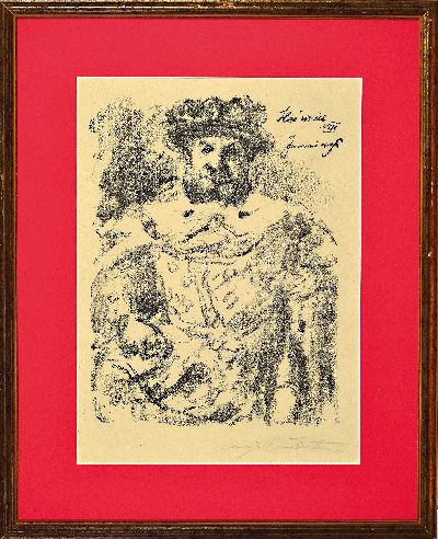 27111936k - Lovis Corinth, 1858 - 1925, Heinrich VIII, Lithografie, handsigniert ca. 35 x 24 cm, ...