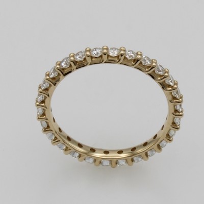 27111951a - Memoryring mit Brillanten, GG 585/000, 26 Brill. in Krappenf. zus. ca. 1.00 ct ...