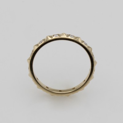 27111954a - Ring mit Brillanten, GG 585/000, pyramidenf.Elemente im Wechsel mit 13 Brill. anges. ...