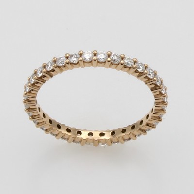 27111958a - Memoryring mit Brillanten, RoséG 585/000, 32 Brill. zus. ca. 0.80 ct Weiß/p, RW ca. ...