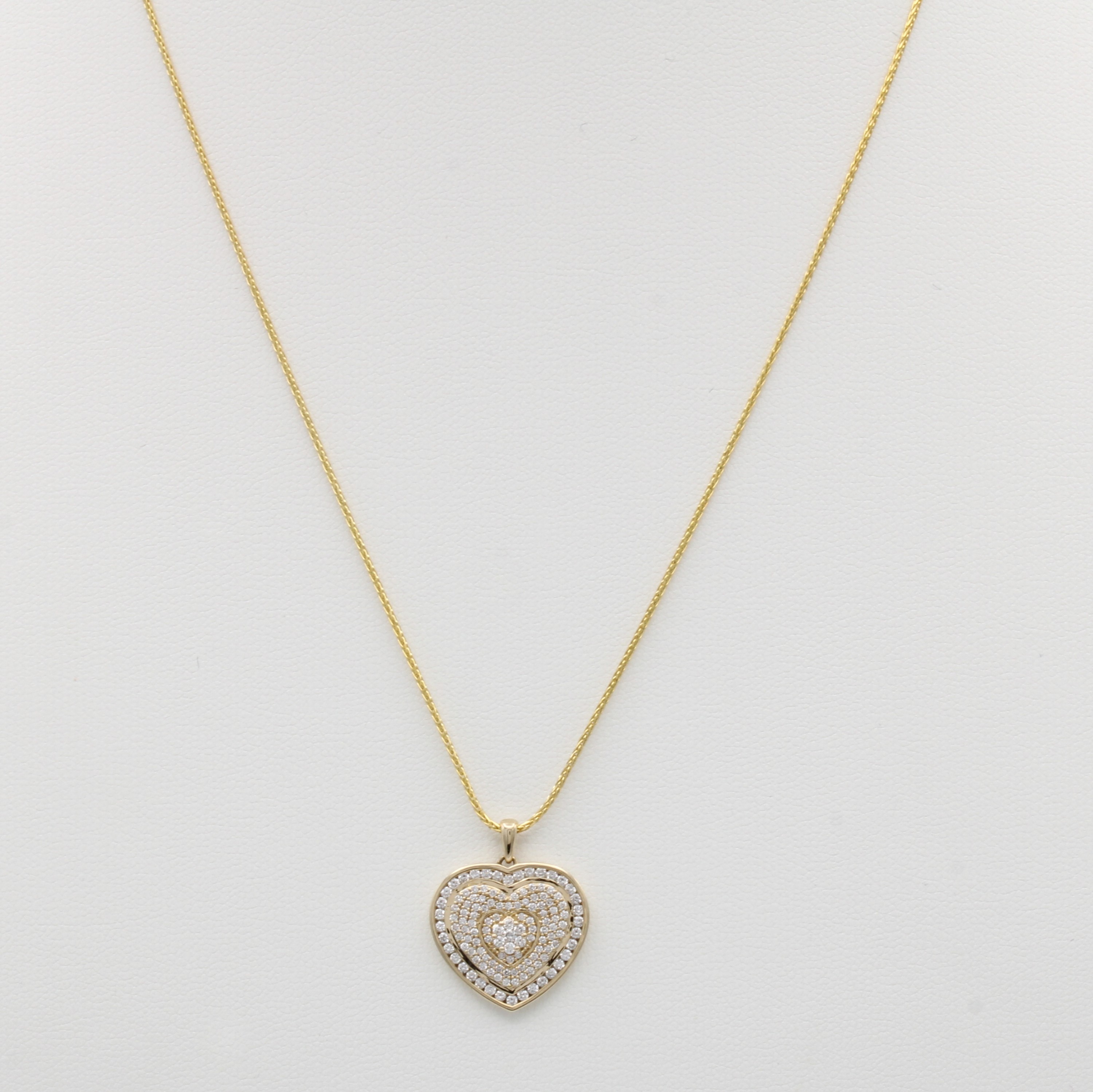 Image 27112047 - Herzanhänger mit Brillanten an Kette, GG 585/000, 129 Brill. zus. ca. 0.60 ct ...