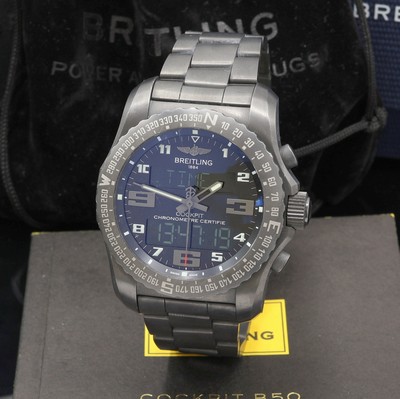 27112172a - BREITLING Cockpit B50 Night Mission Multifunktionsuhr mit Chronograph Referenz VB5010, ...
