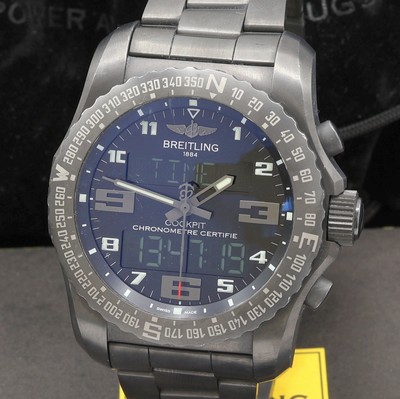 27112172b - BREITLING Cockpit B50 Night Mission Multifunktionsuhr mit Chronograph Referenz VB5010, ...