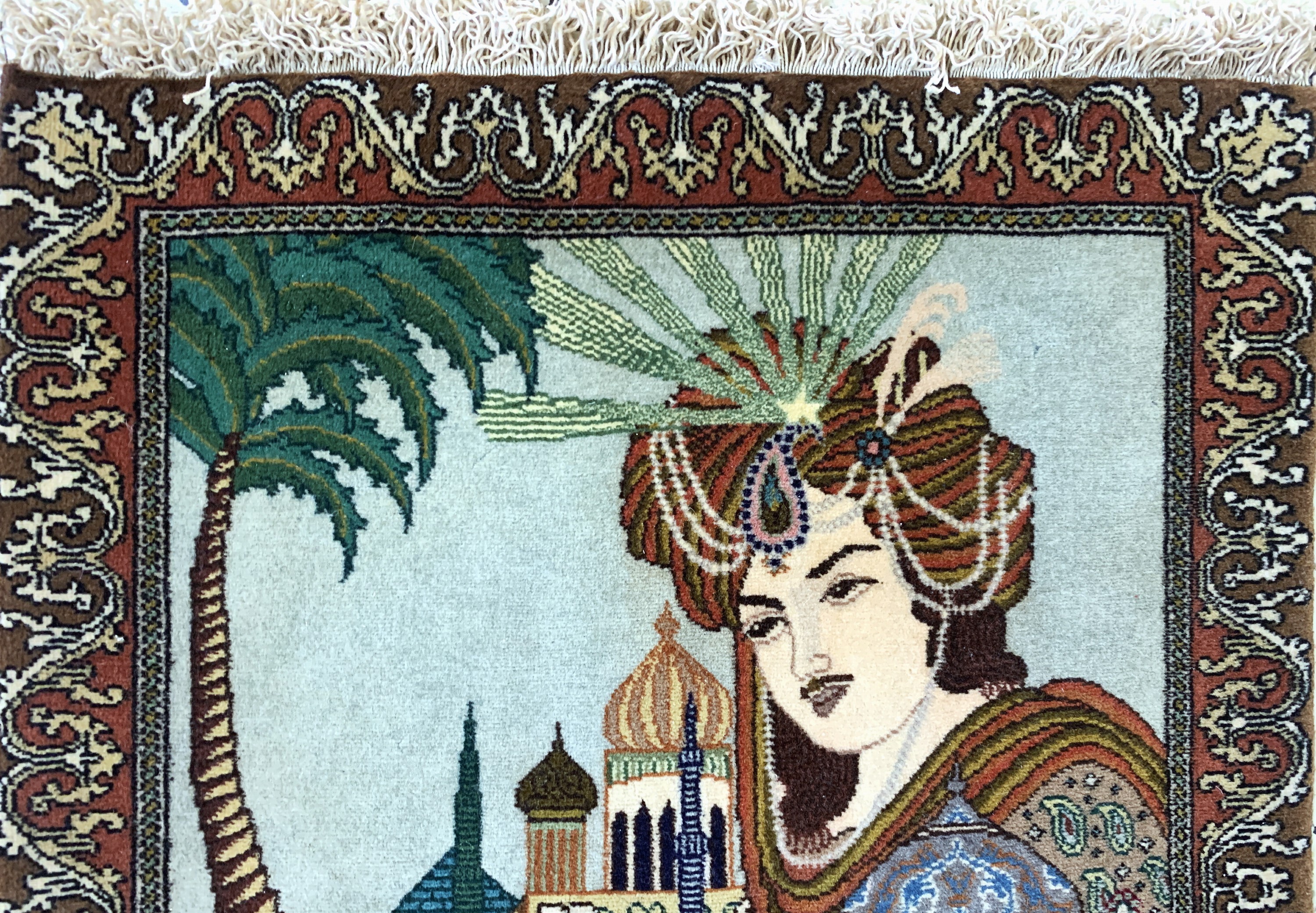 Detail a: Täbriz fein alt Persien, "Josef & Jakob", Anfang 20.Jhd, Wolle auf Baumwolle, ca. 62 x 50 cm, EHZ: 1-2