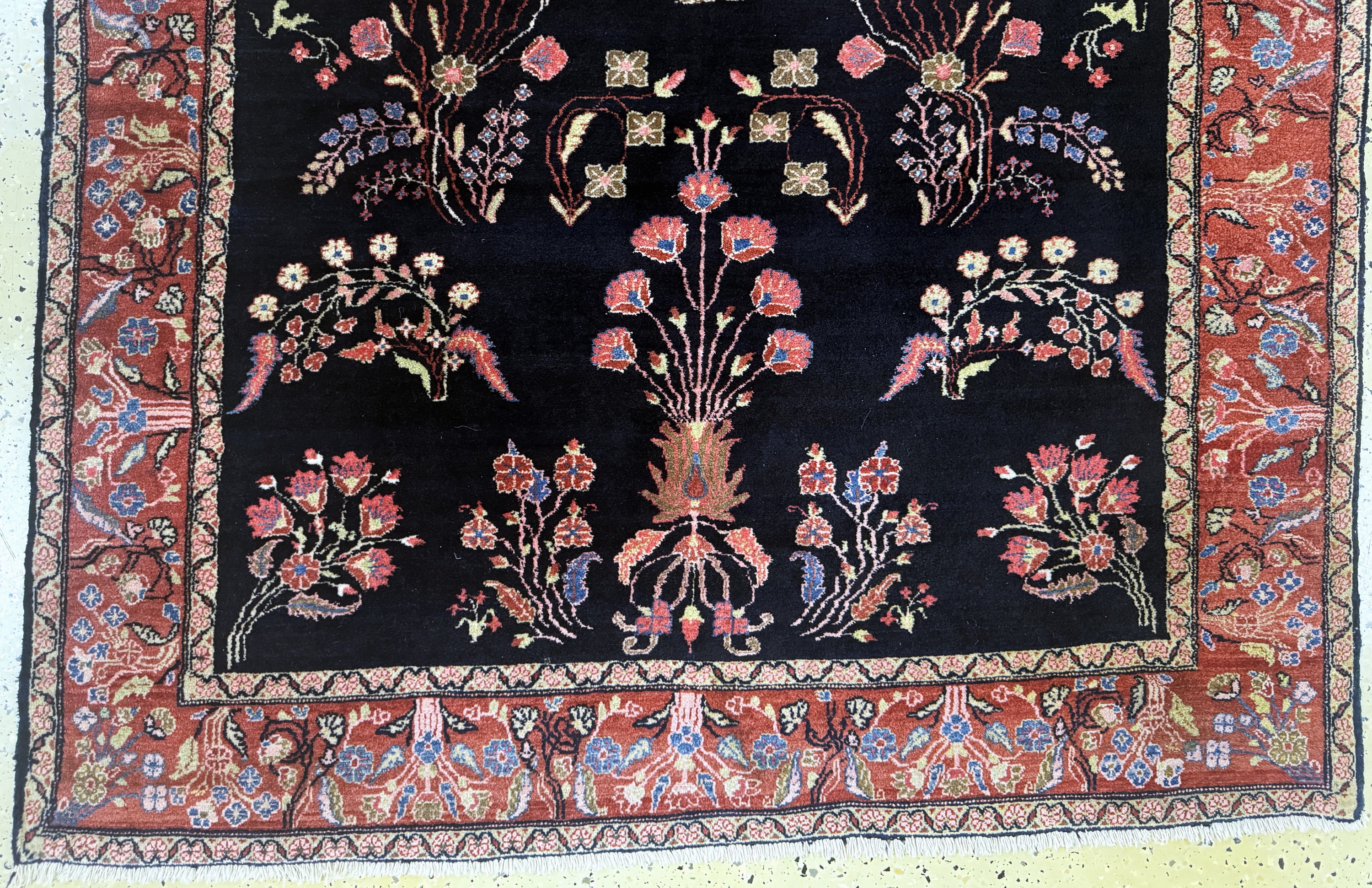 Detail c: Sarogh"Mohajeran"antik, Persien, um 1900, Korkwolle auf Baumwolle, ca. 200 x 130 cm, gereinigt, EHZ: 1-2(kleiner Restaurierung).