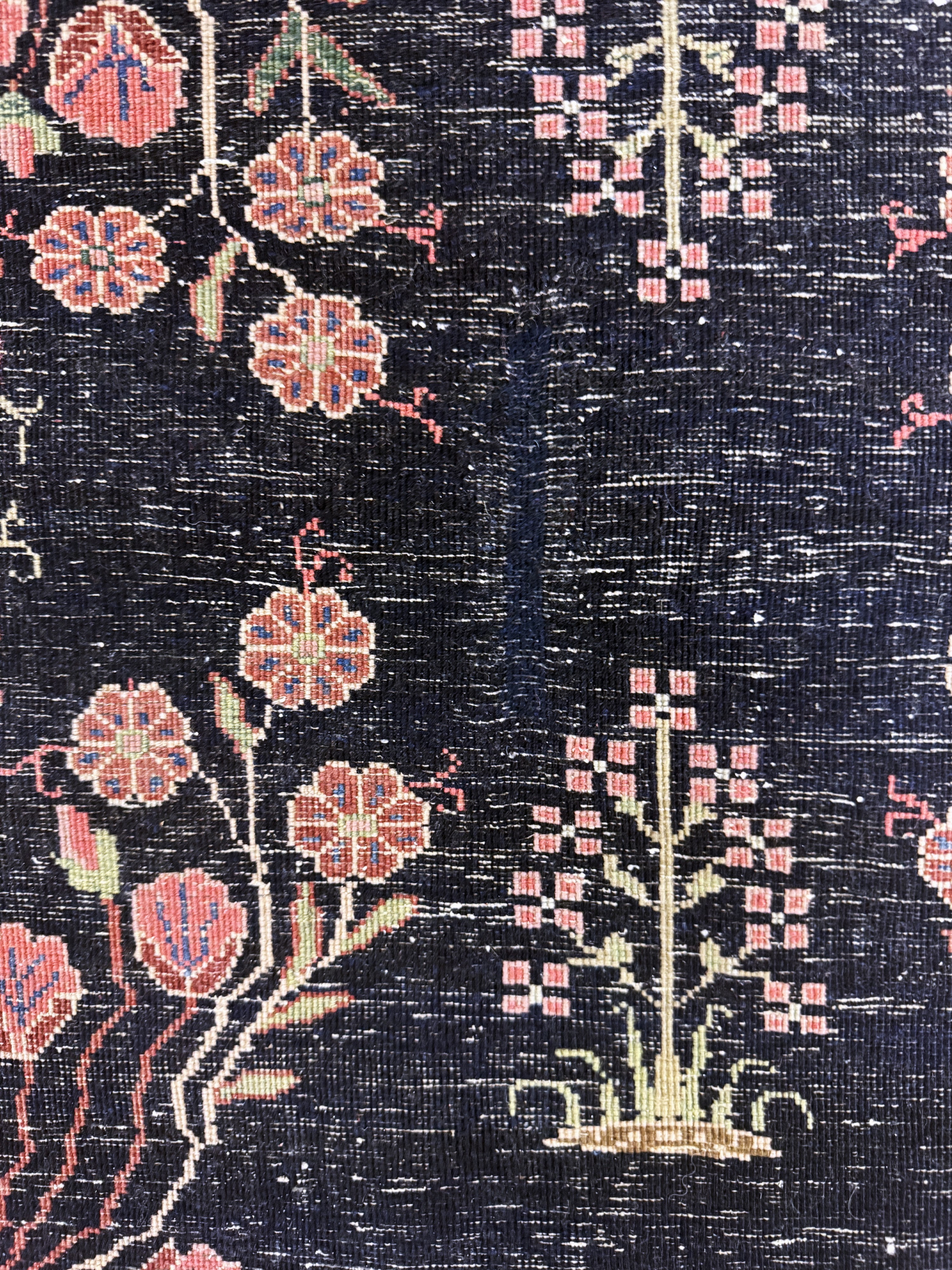 Detail g: Sarogh"Mohajeran"antik, Persien, um 1900, Korkwolle auf Baumwolle, ca. 200 x 130 cm, gereinigt, EHZ: 1-2(kleiner Restaurierung).