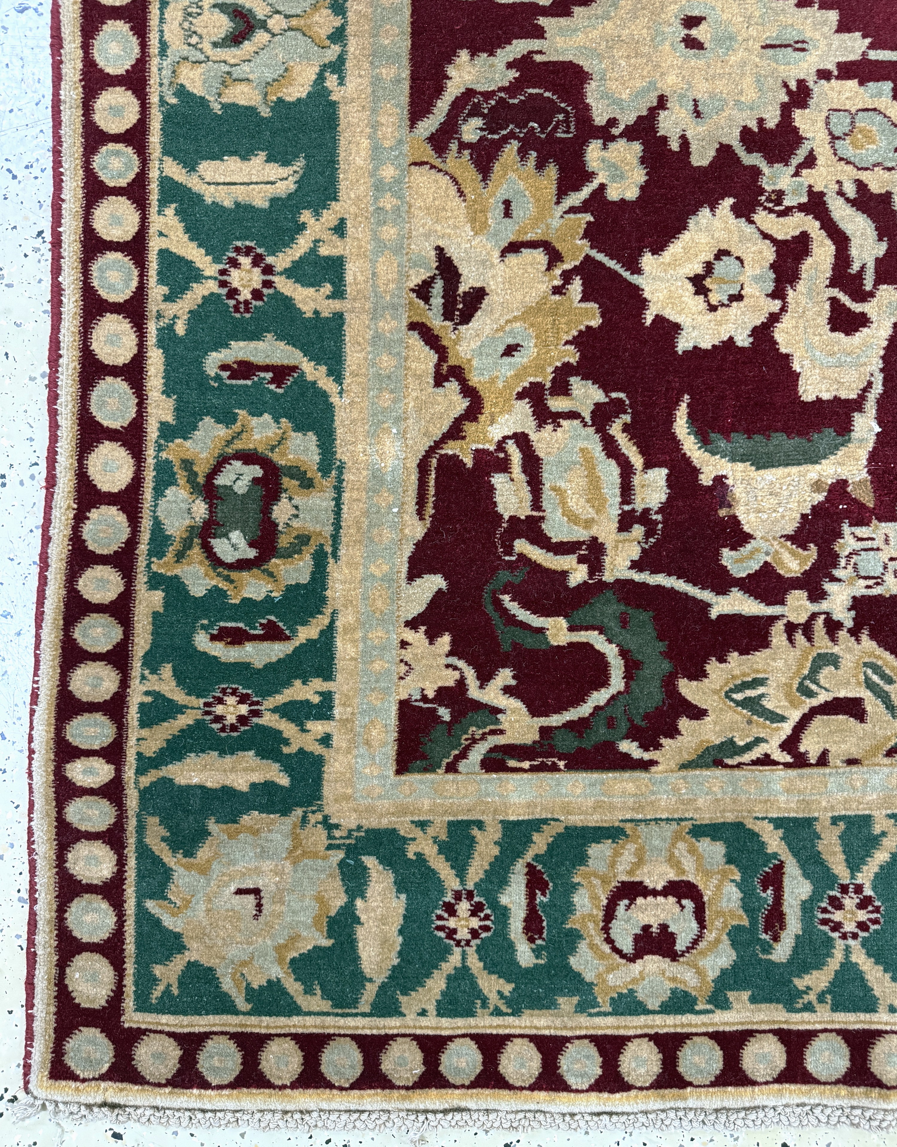 Detail b: Antiker Agra, Indien, um 1900, Wolle auf Baumwolle, ca. 270 x 180 cm, gereinigt, EHZ: 1-2