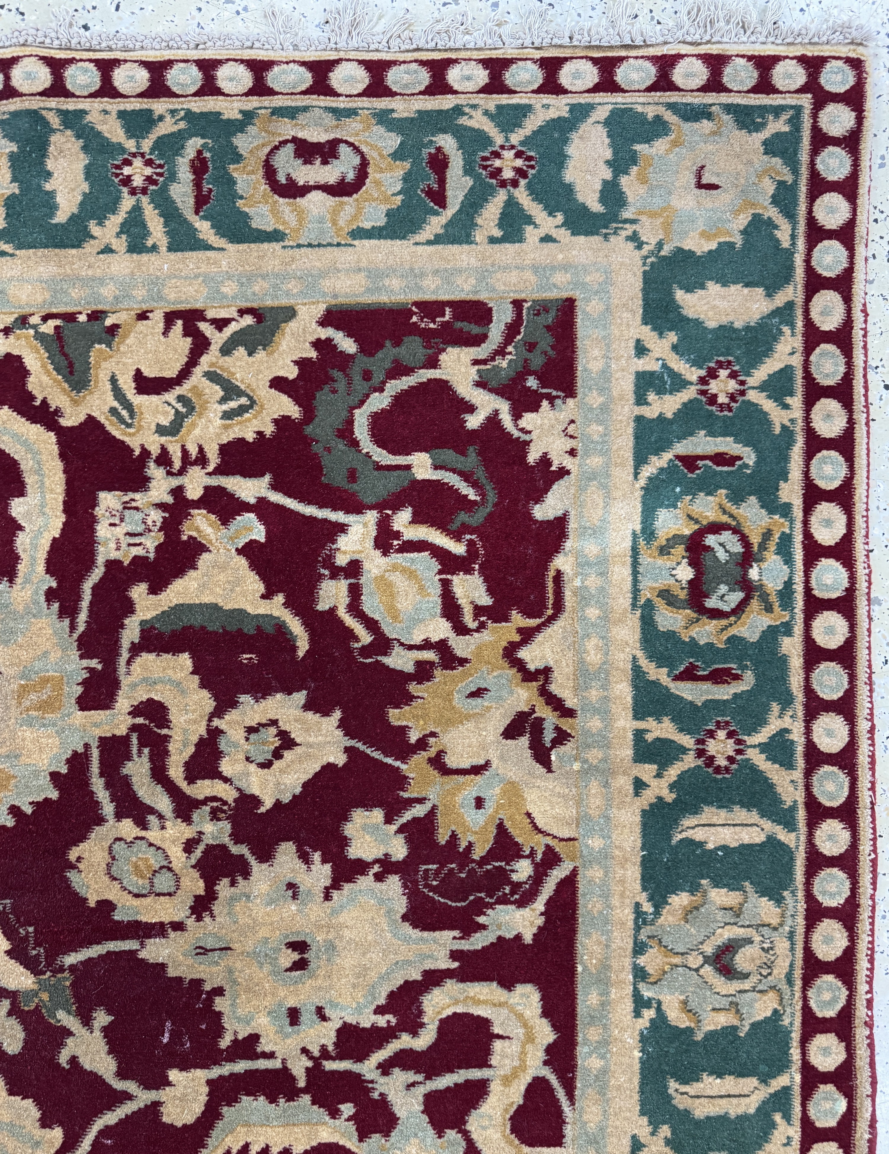 Detail g: Antiker Agra, Indien, um 1900, Wolle auf Baumwolle, ca. 270 x 180 cm, gereinigt, EHZ: 1-2