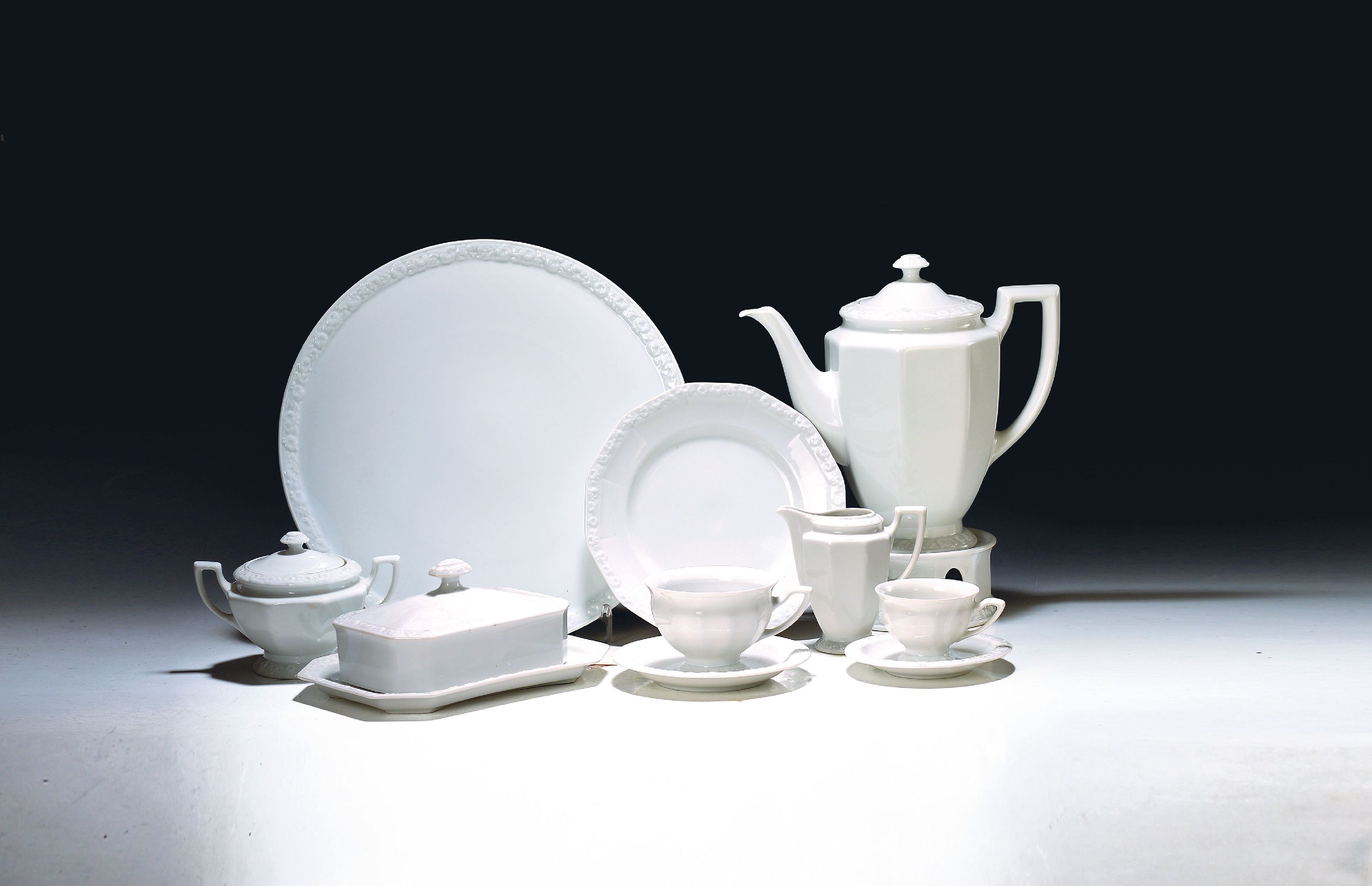 Image 27112240 - Kaffeeservice, Rosenthal, 20. Jh., , Maria weiß, Kaffeekanne, Zuckerdose, ...