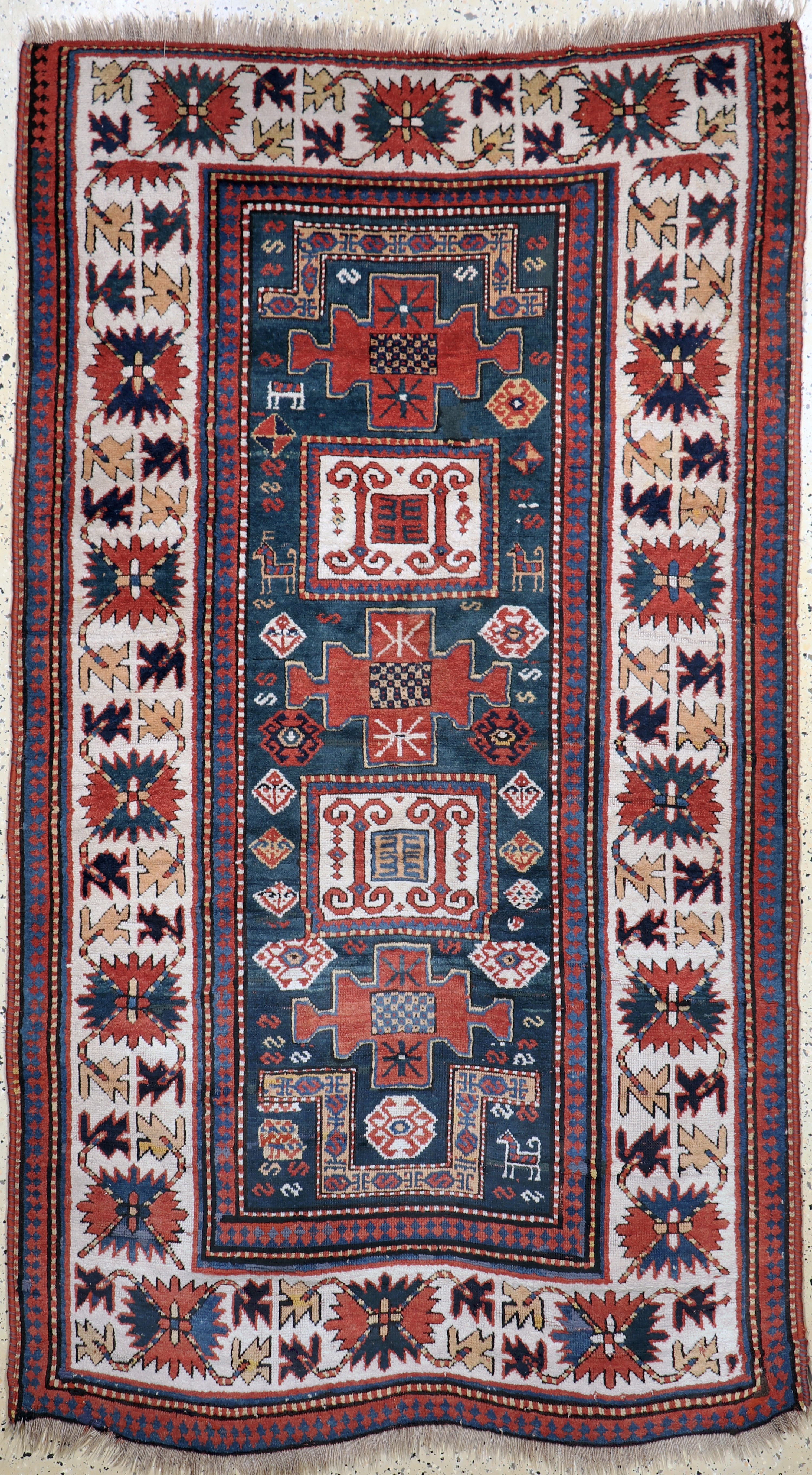 Image 27112244 - ´Karachoph-Kazak´antik, Kaukasus, 19.Jhd, Wolle auf Wolle, ca. 230 x 133 cm, verkürzt, ...