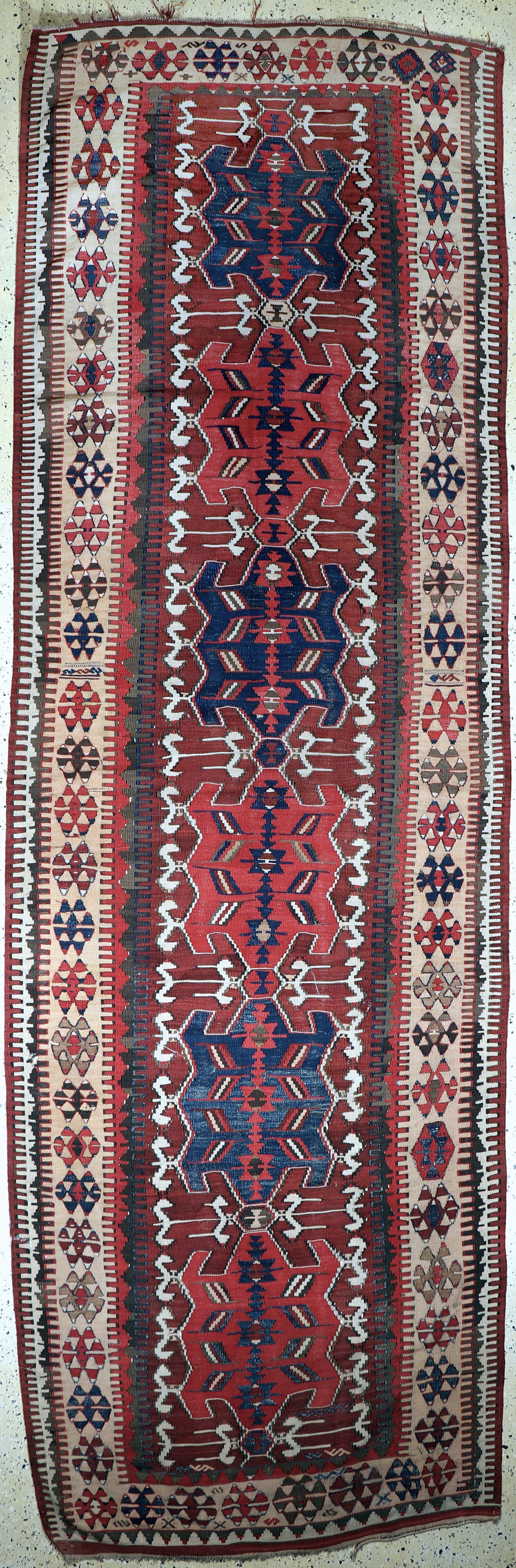 Image 27112247 - Antiker Kelim, Kaukasus, 19.Jhd, Wolle auf Wolle, ca. 420 x 135 cm, EHZ: 2, (kleine ...