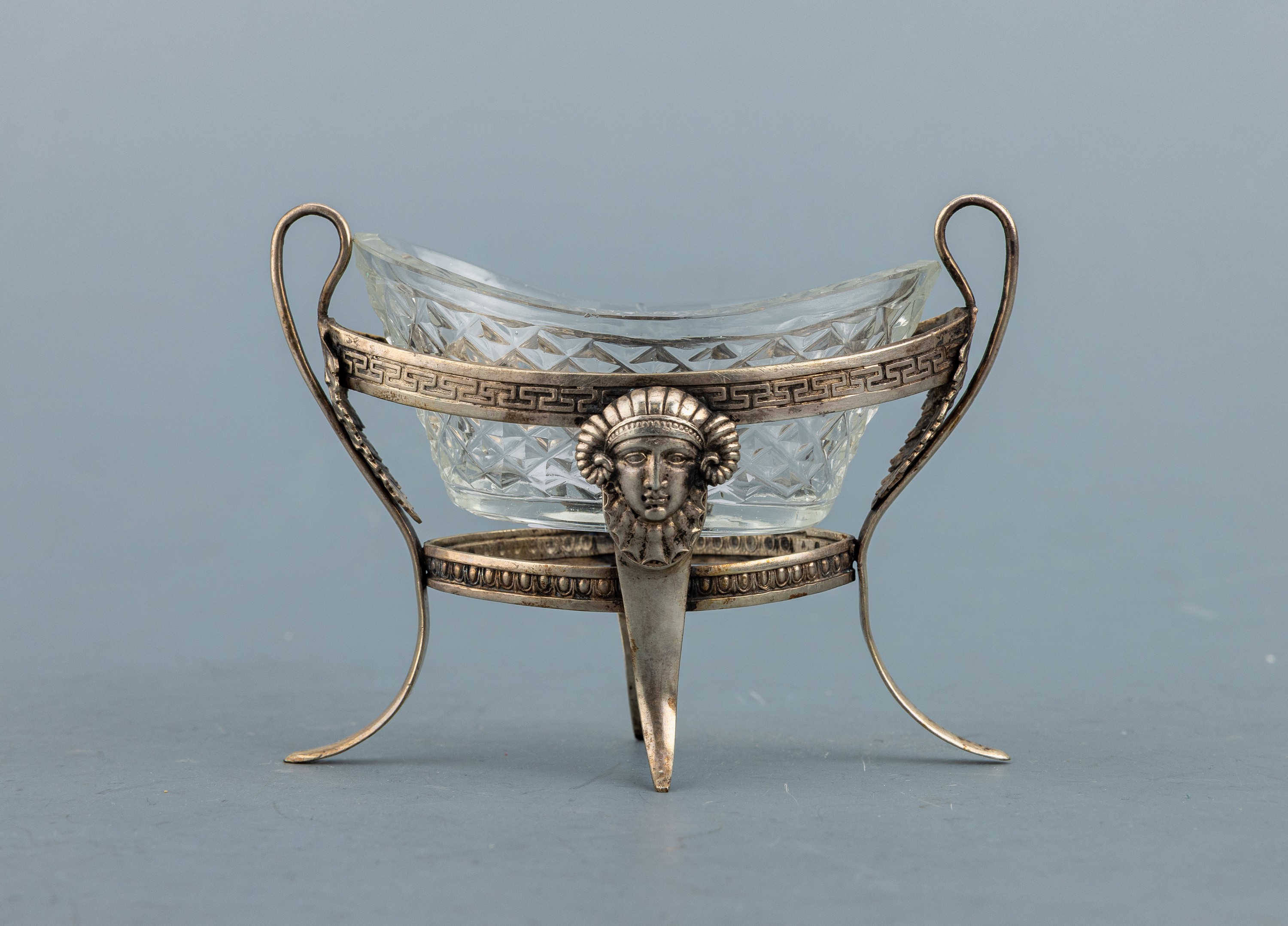 Image 27112296 - Salzschälchen, süddeutsch um 1810, Silber gepr., reiner Klassizismus, Mäandermuster ...