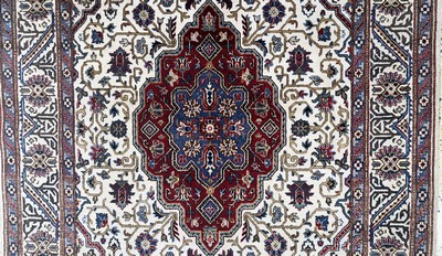 27112210d - Keschan fein alt, Persien, Mitte 20.Jhd, Wolle auf Baumwolle, ca. 210 x 135 cm, EHZ: ...