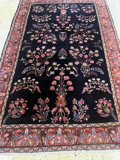 27112213f - Sarogh´Mohajeran´antik, Persien, um 1900, Korkwolle auf Baumwolle, ca. 200 x 130 cm, ...