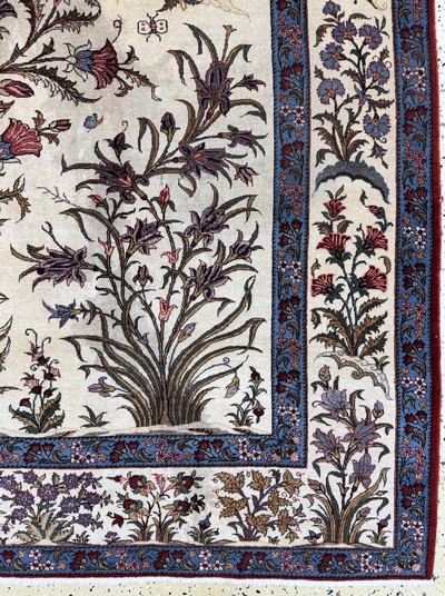27112218a - Ghom Kork fein, Persien, Anfang 20.Jhd, Korkwolle auf Baumwolle, ca. 310 x 225 cm, EHZ: ...
