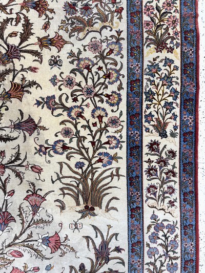 27112218e - Ghom Kork fein, Persien, Anfang 20.Jhd, Korkwolle auf Baumwolle, ca. 310 x 225 cm, EHZ: ...