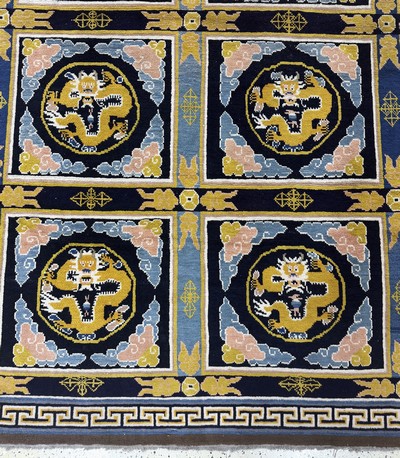 27112223b - Ning-Hsia antik signiert, China, um 1900, Wolle auf Baumwolle, ca. 320 x 340 cm, EHZ: 2 ...