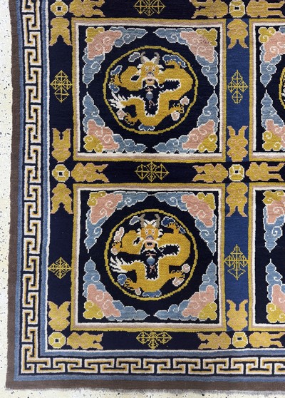 27112223c - Ning-Hsia antik signiert, China, um 1900, Wolle auf Baumwolle, ca. 320 x 340 cm, EHZ: 2 ...