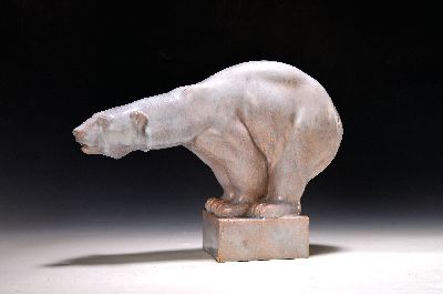 Image Skulptur eines Eisbären, Richard Mutz (1845-1913), Keramik, Pressmarke Mutz-Keramik, am ...