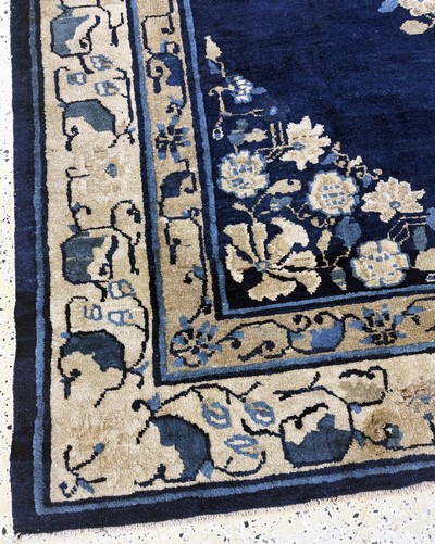 27112232h - Peking antique, China, around 1900, wool on cotton, approx. 357 x 270 cm, condition: 4, ...