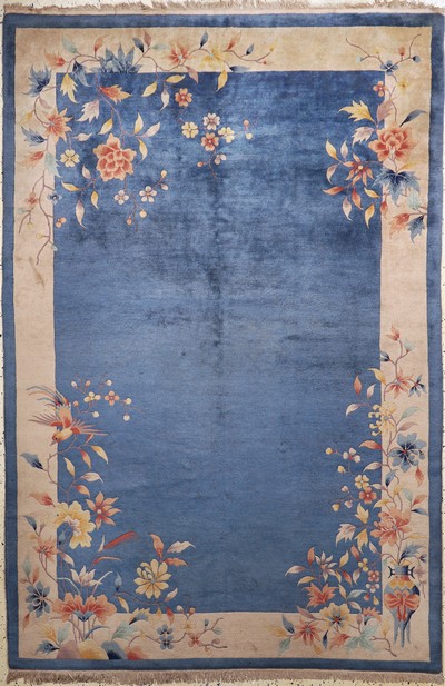 Image Peking antique, China, around 1900, wool on cotton, approx. 270 x 180 cm, in need of ...