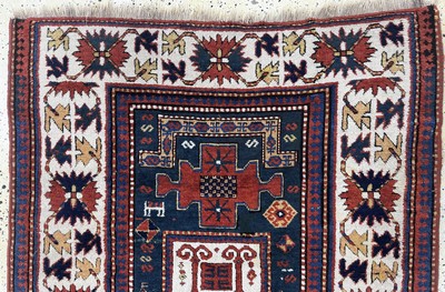 27112244a - ´Karachoph-Kazak´antik, Kaukasus, 19.Jhd, Wolle auf Wolle, ca. 230 x 133 cm, verkürzt, ...