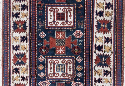 27112244b - ´Karachoph-Kazak´antik, Kaukasus, 19.Jhd, Wolle auf Wolle, ca. 230 x 133 cm, verkürzt, ...