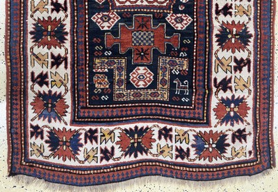 27112244c - ´Karachoph-Kazak´antik, Kaukasus, 19.Jhd, Wolle auf Wolle, ca. 230 x 133 cm, verkürzt, ...