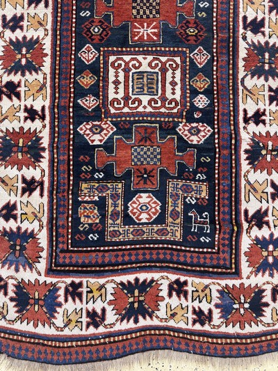 27112244e - ´Karachoph-Kazak´antik, Kaukasus, 19.Jhd, Wolle auf Wolle, ca. 230 x 133 cm, verkürzt, ...