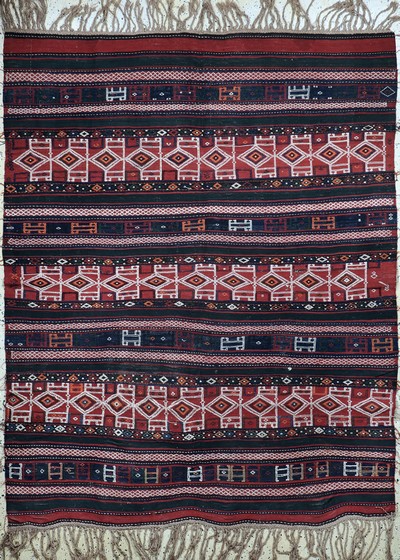 Image Sumakh-Kilim antique, Turkey, around 1900, wool on wool, approx. 225 x 177 cm, ...