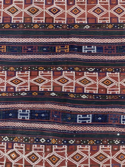 27112246e - Sumakh-Kelim antik, Türkei, um 1900, Wolle auf Wolle, ca. 225 x 177 cm, EHZ: 2, ...