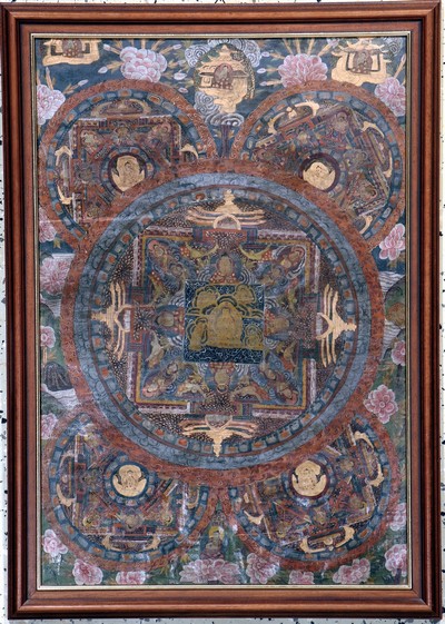 Image Thangka old, Tibet, late 20th century, paper painting, approx. 88 x 63 cm, condition: ...