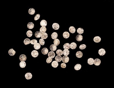 Image Lot loose brilliants , total approx. 1.0 ct Wesselton-Crystal/si-p, calibrated, 1.7-1.9 ...