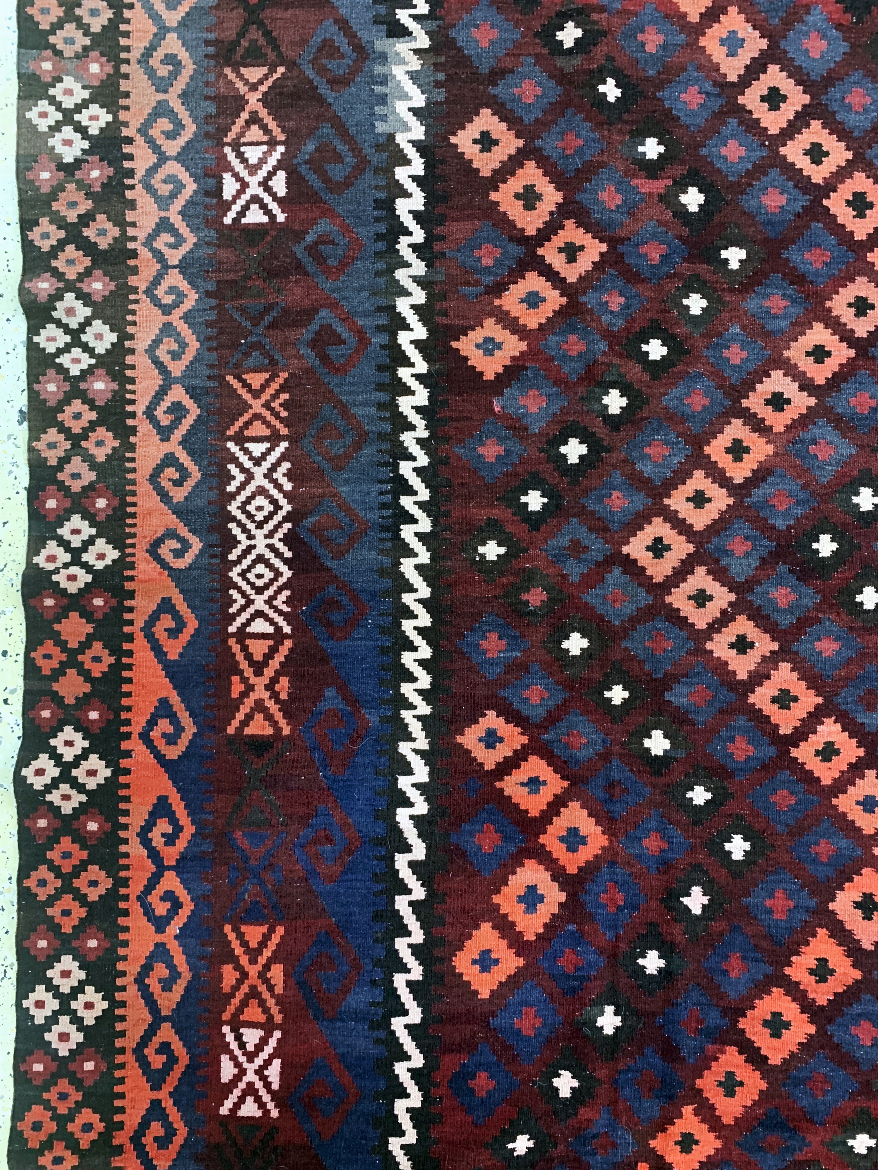 Detail c: Meymaneh Kelim, Afghanistan, Anfang 20.Jhd,Wolle auf Wolle, ca. 455 x 310 cm, EHZ: 2