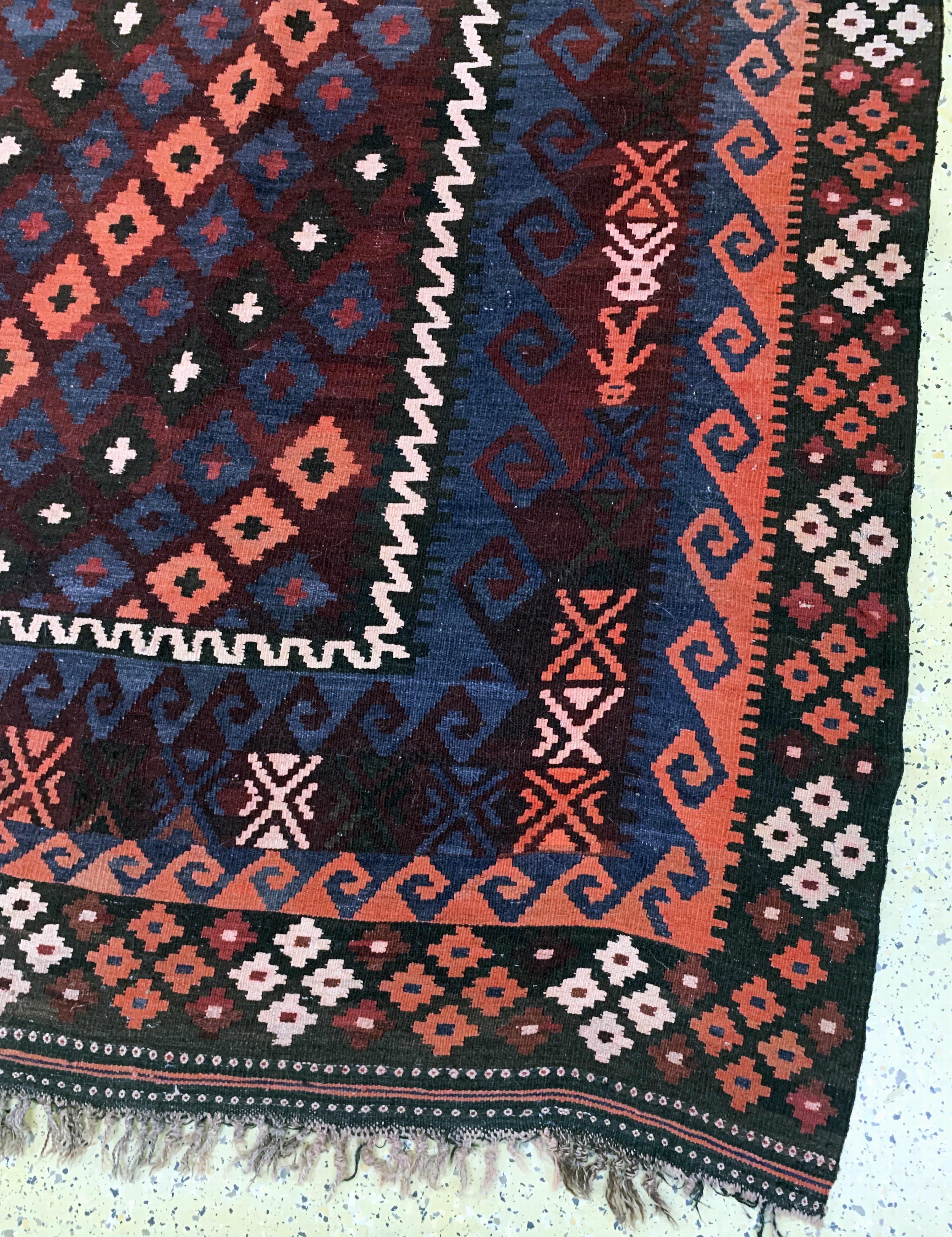 Detail f: Meymaneh Kelim, Afghanistan, Anfang 20.Jhd,Wolle auf Wolle, ca. 455 x 310 cm, EHZ: 2