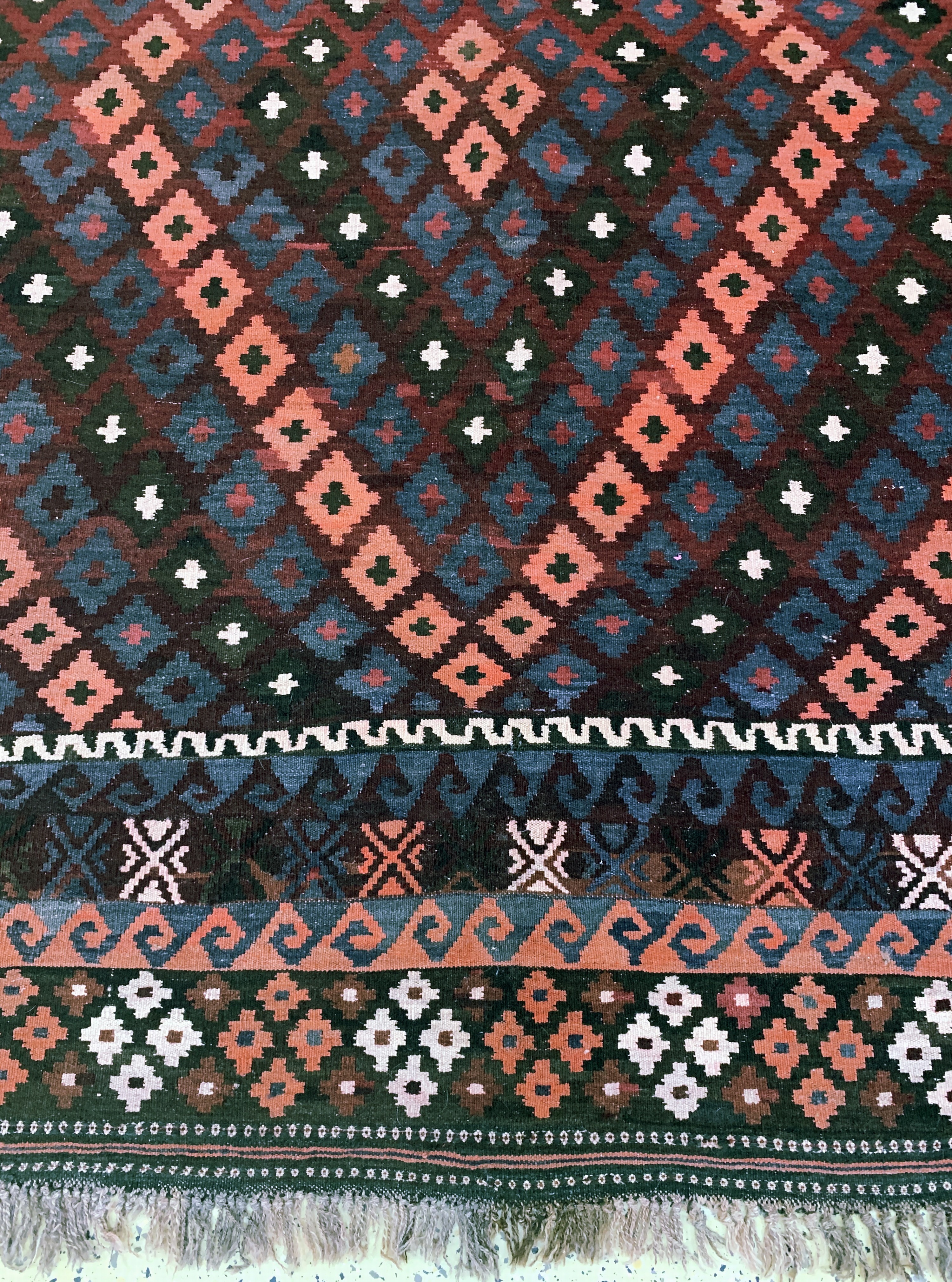 Detail g: Meymaneh Kelim, Afghanistan, Anfang 20.Jhd,Wolle auf Wolle, ca. 455 x 310 cm, EHZ: 2