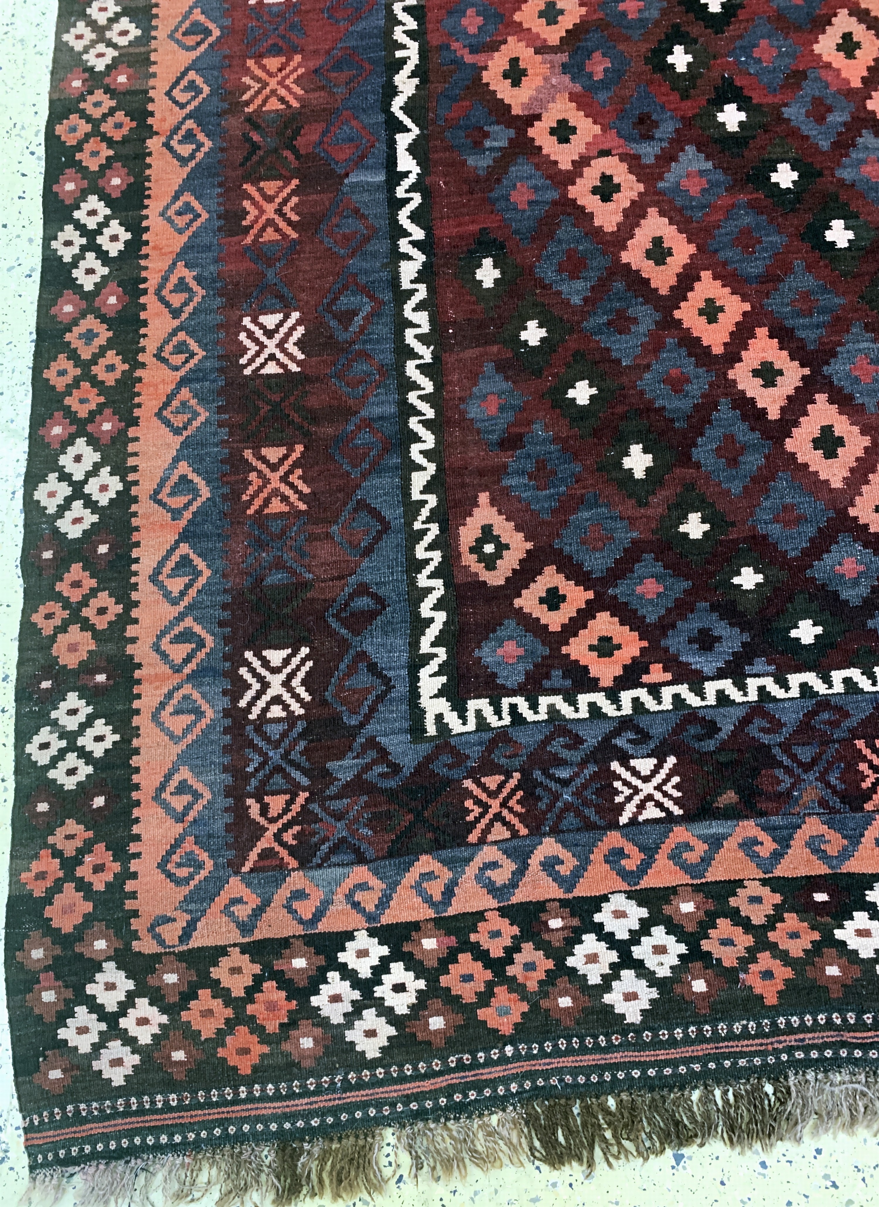 Detail h: Meymaneh Kelim, Afghanistan, Anfang 20.Jhd,Wolle auf Wolle, ca. 455 x 310 cm, EHZ: 2
