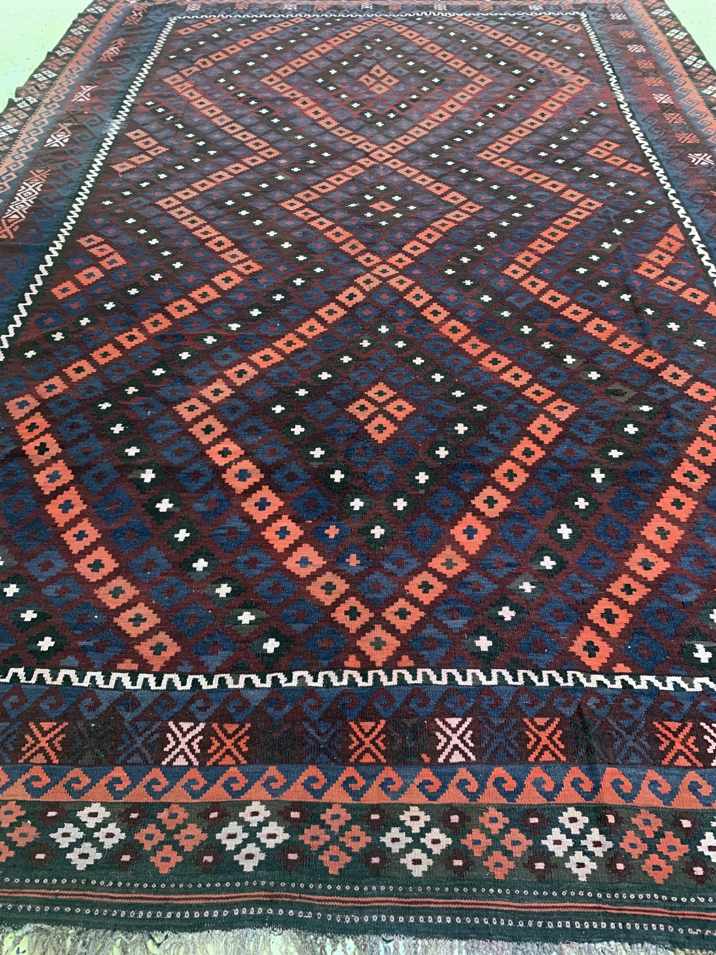 Detail i: Meymaneh Kelim, Afghanistan, Anfang 20.Jhd,Wolle auf Wolle, ca. 455 x 310 cm, EHZ: 2