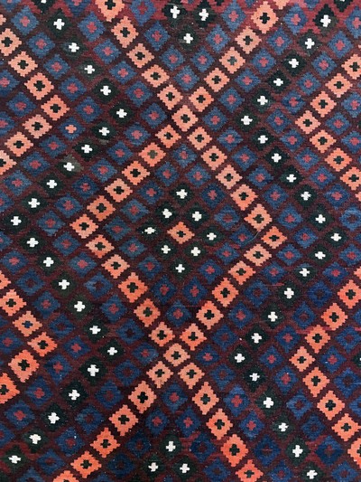 27112436d - Meymaneh Kelim, Afghanistan, Anfang 20.Jhd,Wolle auf Wolle, ca. 455 x 310 cm, EHZ: 2 ...