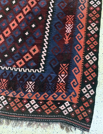 27112436f - Meymaneh Kelim, Afghanistan, Anfang 20.Jhd,Wolle auf Wolle, ca. 455 x 310 cm, EHZ: 2 ...