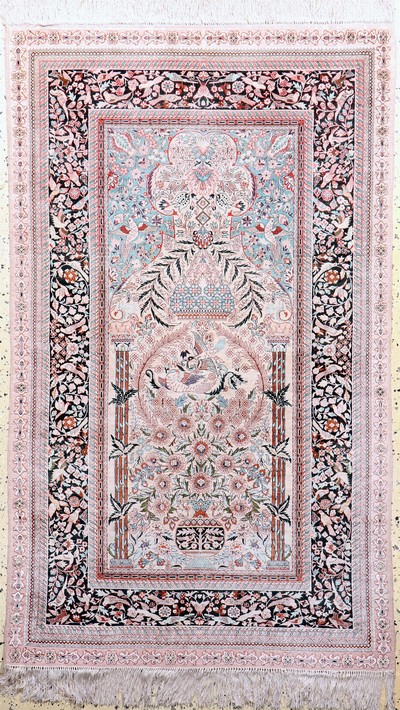 Image Hereke Seide fein, China, Neuwertig, reine Naturseide, ca. 153 x 93 cm, ca. 1,0 Mio. ...