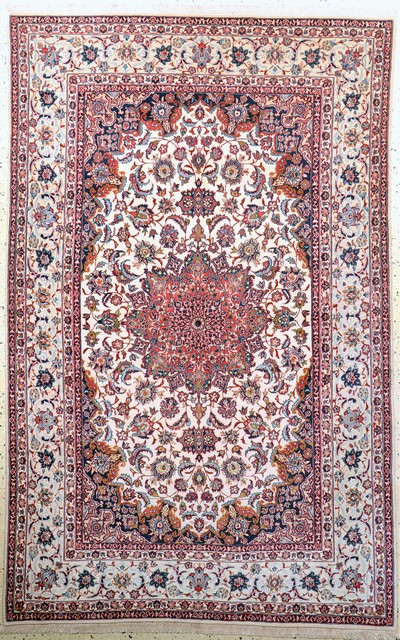 Image Esfahan fein, Persien, Neuwertig, Korkwolleauf Seide, ca. 235 x 150 cm, ca. 1,0 Mio. ...