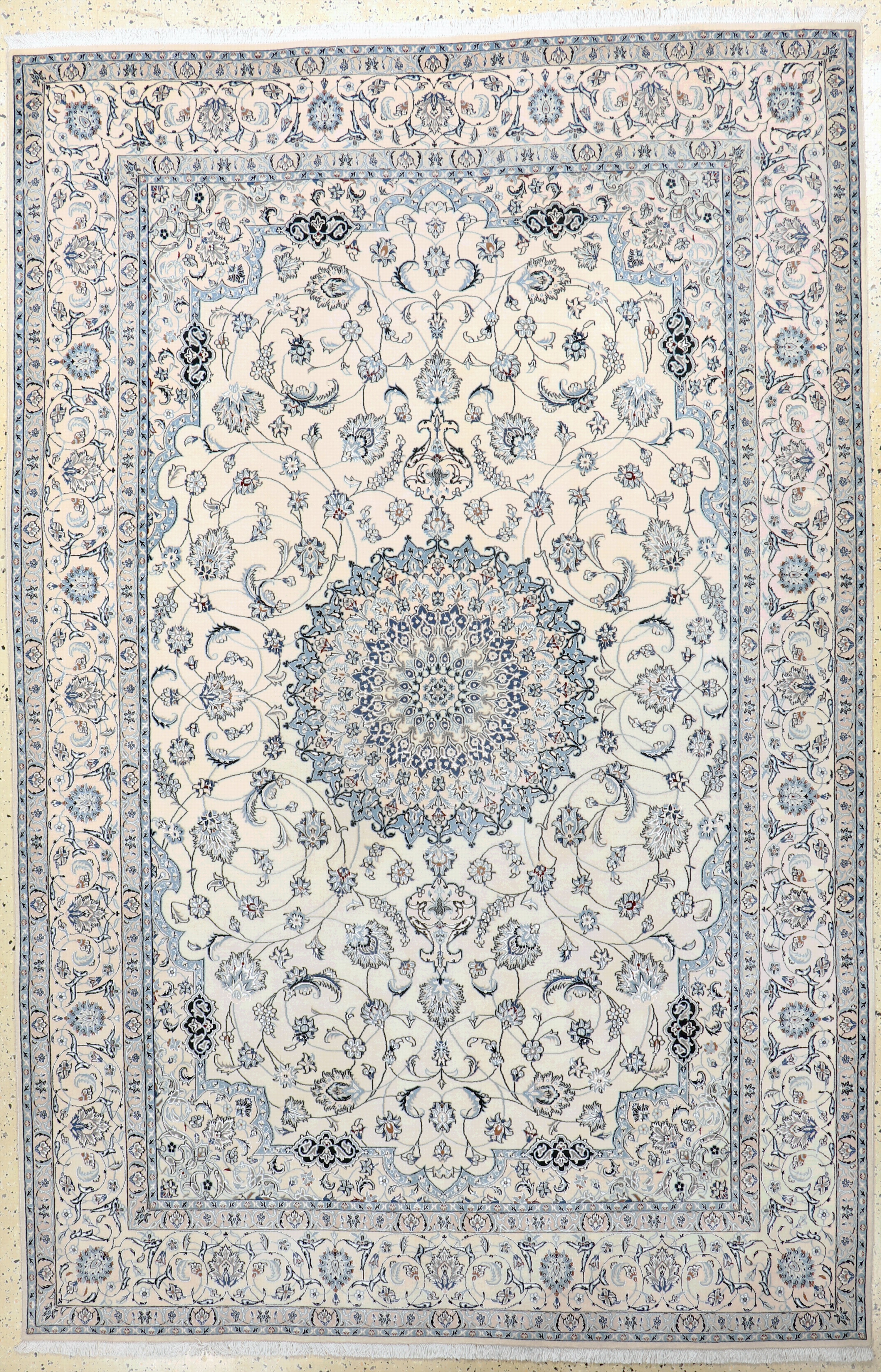 Image 27112503 - Nain fein(6 La), Persien, Ende 20.Jhd, Korkwolle mit Seide, ca. 305 x 200 cm, ca. ...