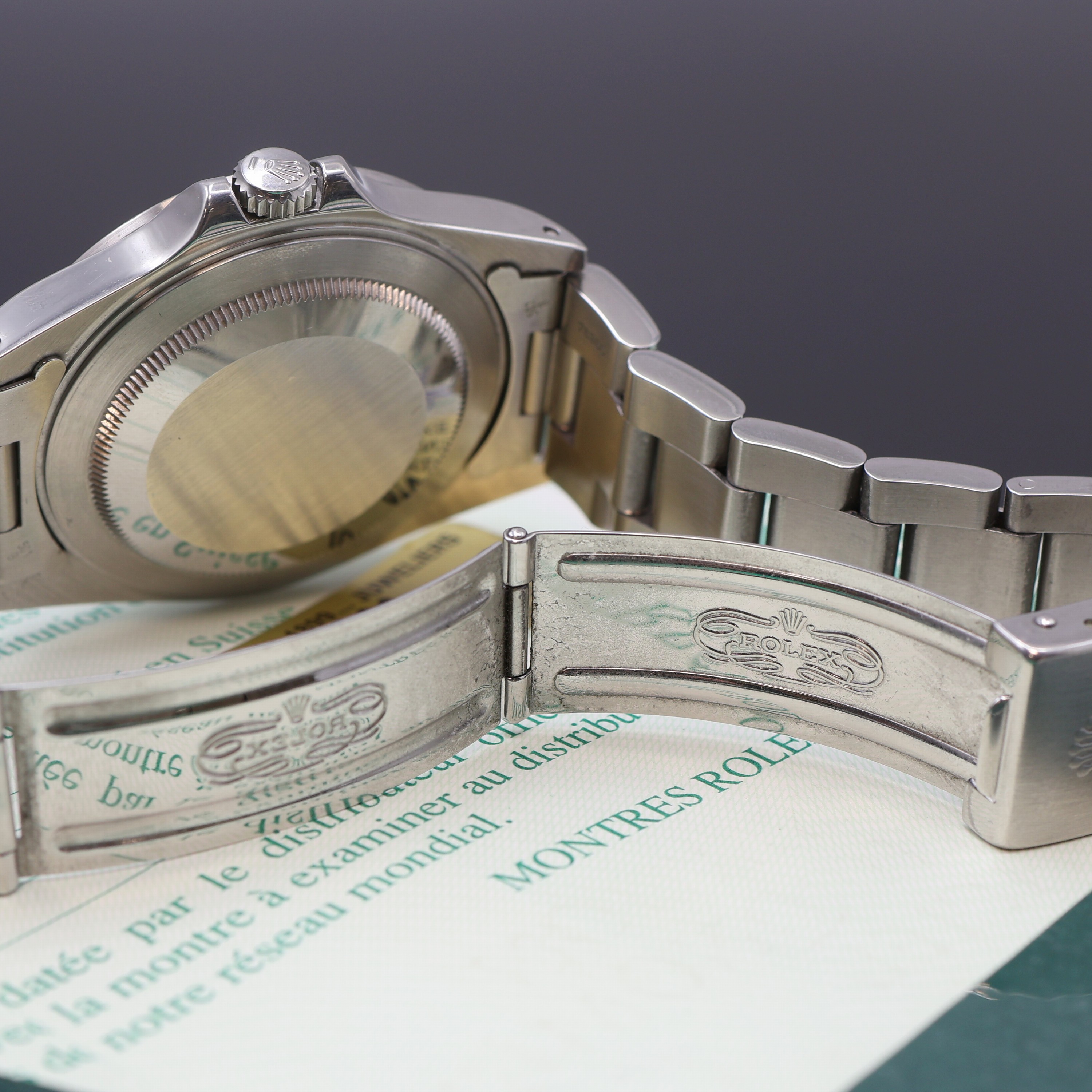 Detail d: ROLEX Herrenarmbanduhr Oyster Perpetual Date Explorer II Referenz 16570, Automatik, Edelstahlgeh. inkl. Oysterband (Ref. 78360), Lünette m. arab. ...