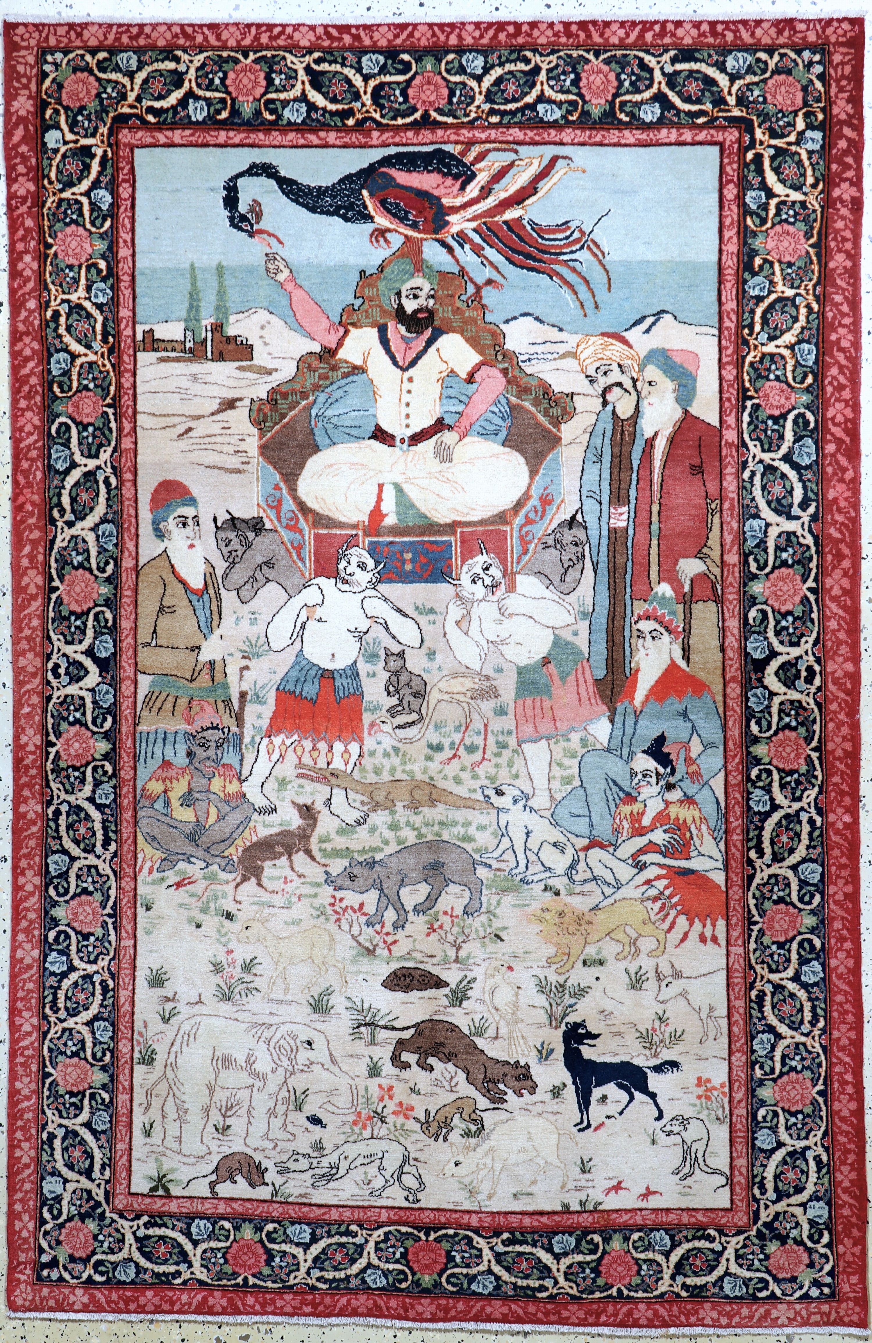 Image 27112509 - Keschan Kork fein Persien, Prophet Sulaiman(Salomon), Anfang 20.Jhd, Korkwolle auf ...