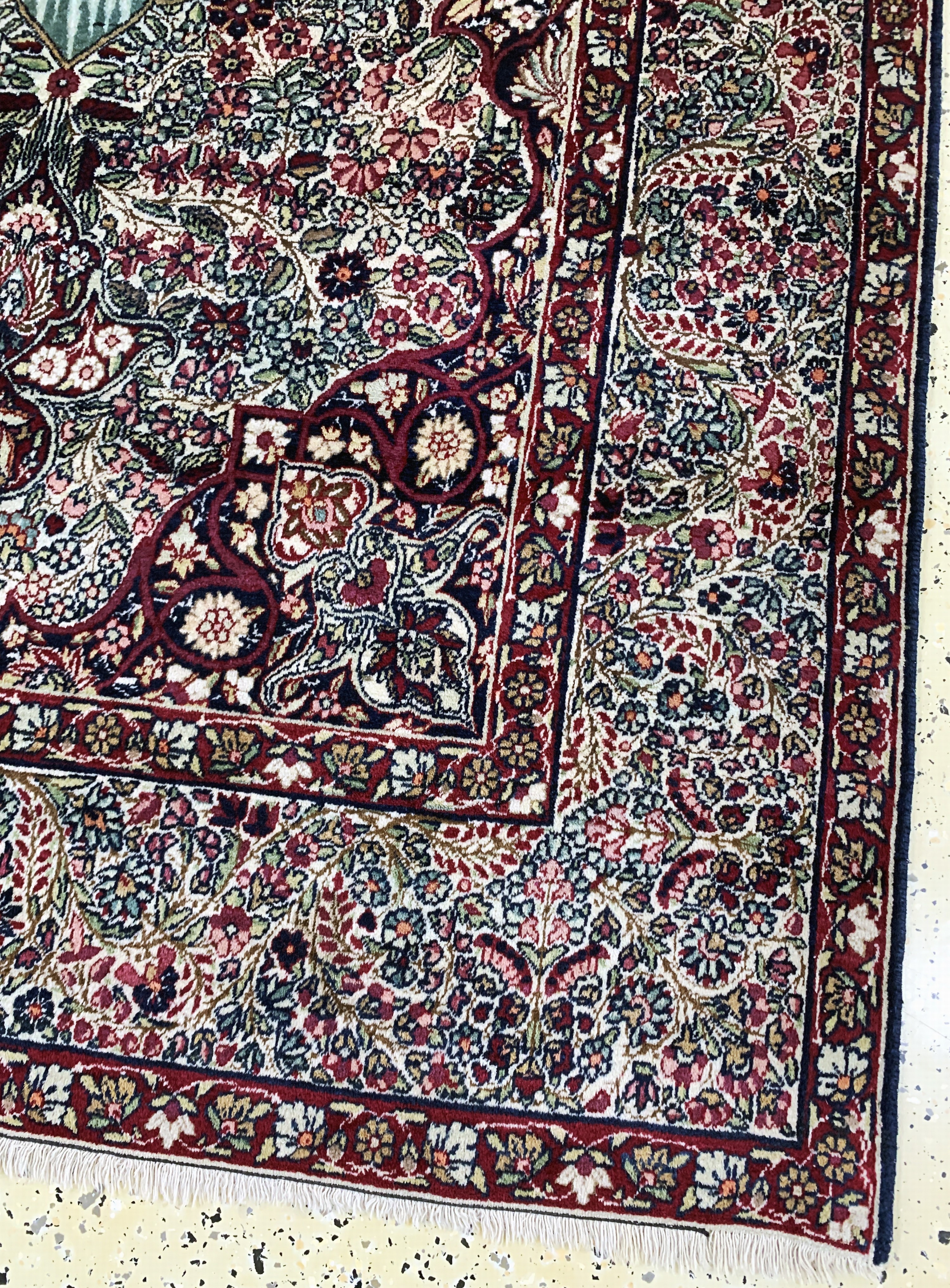 Detail a: Kerman Lawar antik, Persien, um 1900, Wolleauf Baumwolle, ca. 244 x 143 cm, gereinigt, EHZ: 1-2(kleine Restaurierung).