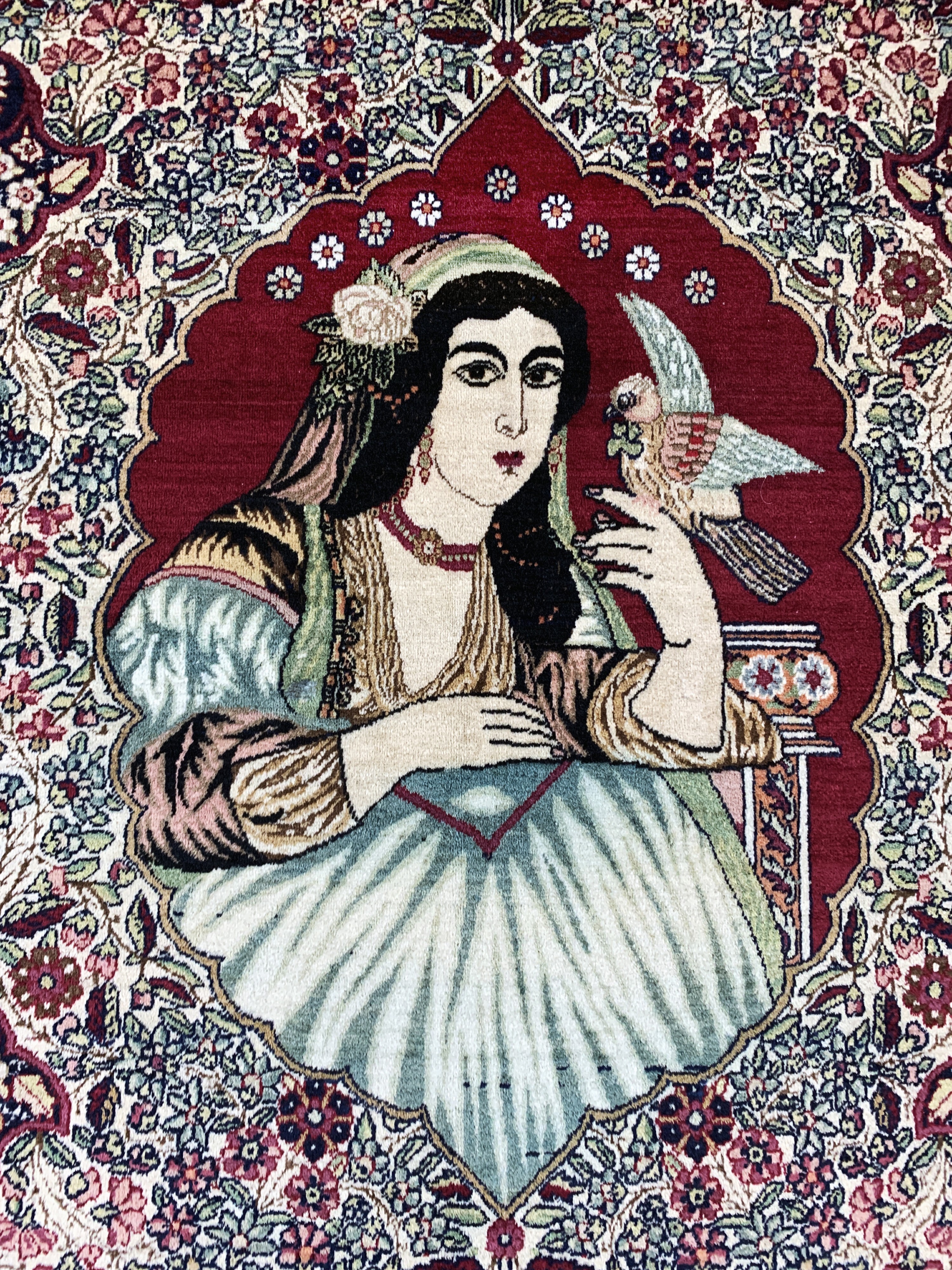 Detail c: Kerman Lawar antik, Persien, um 1900, Wolleauf Baumwolle, ca. 244 x 143 cm, gereinigt, EHZ: 1-2(kleine Restaurierung).