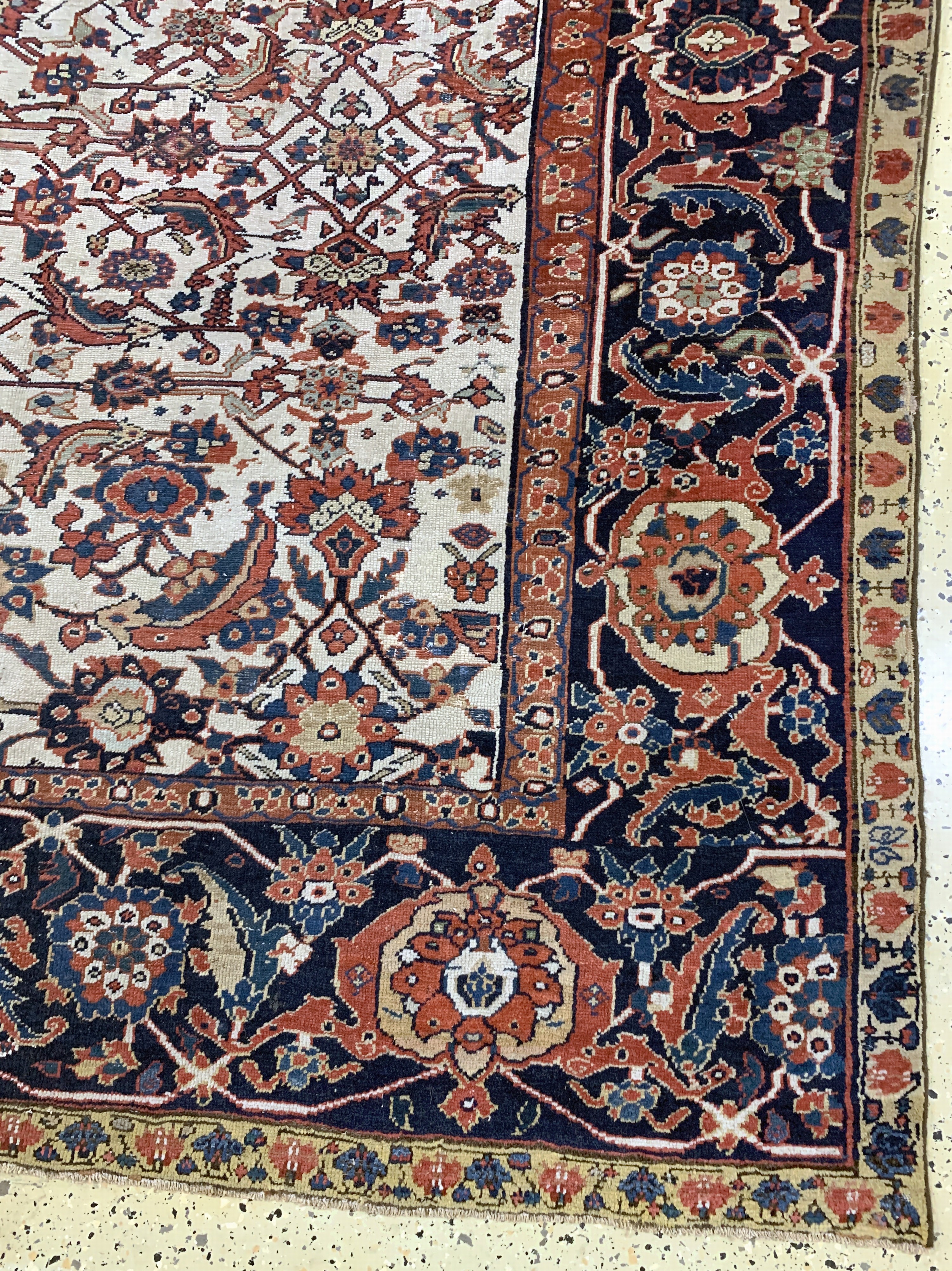 Detail a: "Kelley"antik, Nordwest-Persien, Ende 18.Jhd, Wolle auf Baumwolle, ca. 470 x 187 cm, EHZ: 2-3