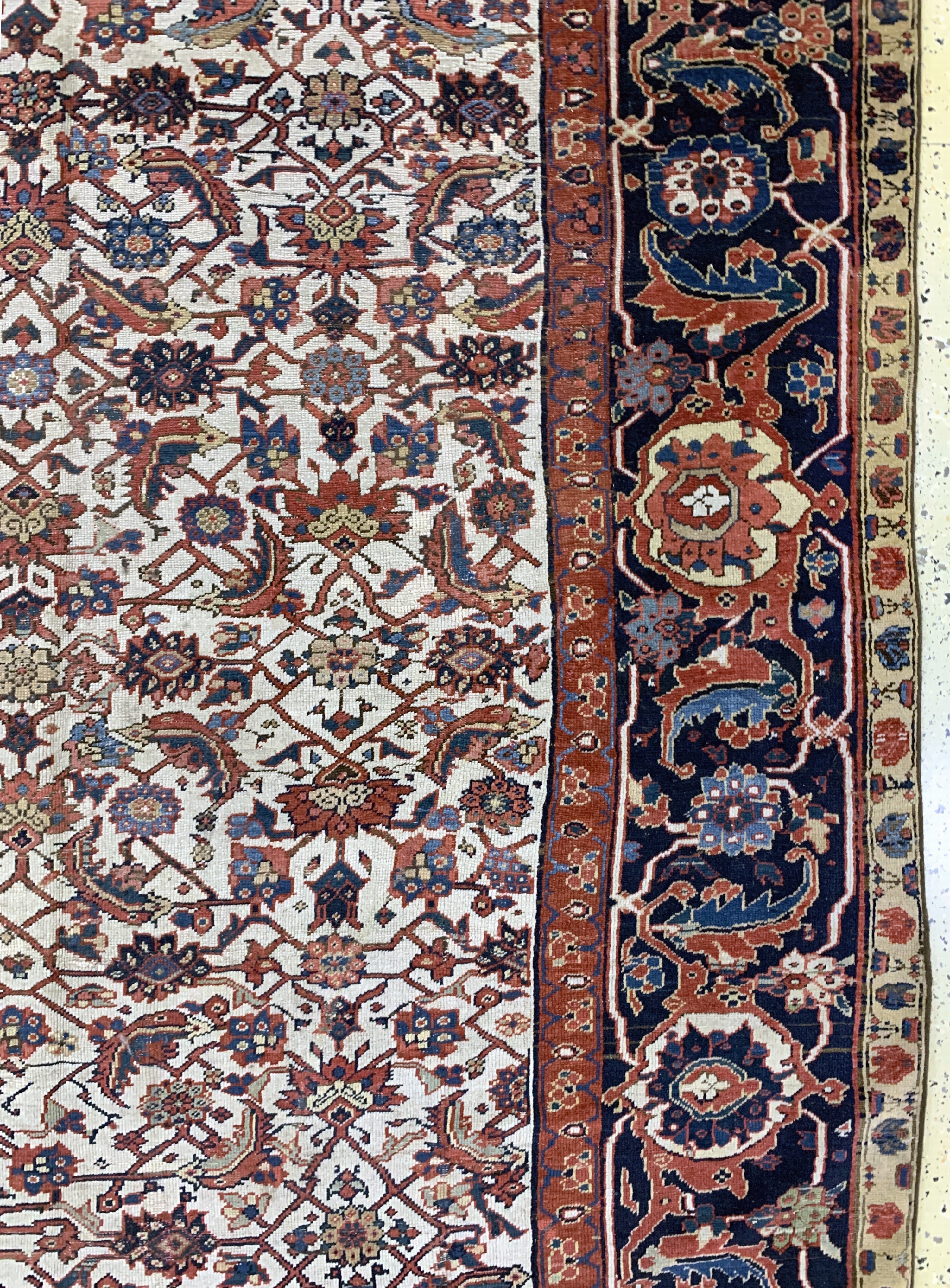 Detail d: "Kelley"antik, Nordwest-Persien, Ende 18.Jhd, Wolle auf Baumwolle, ca. 470 x 187 cm, EHZ: 2-3
